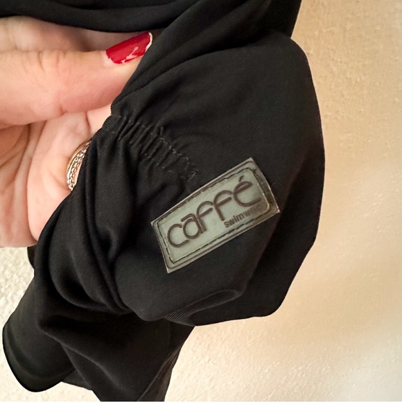 Caffe Womens Beaded Black One-Piece Swimsuit - Picture 9 of 9